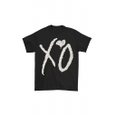 Womens Trendy Tee Top Heart Letter Xo Printed Short Sleeves Oversize Crew Neck T-Shirt