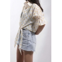 Summer Trendy Sweet Polka Dot Printed Long Sleeve Tied Hem Sun Protection Button Down Shirt