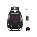 Cool Rabbit Japanese Letter Printed Contrasted Large Capacity Buckle Straps Backpack