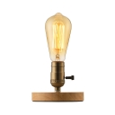 Real Simple Industrial Style 1 Light Wood Barn LED Table Lamp