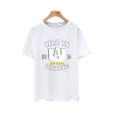 Womens Chic Tee Top Letter Hero in 2014 Pattern Short Sleeve Regular Fit Round Neck Tee Top