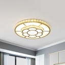 LED Bedroom Flush Mount Contemporary Gold Ceiling Light Fixture with Flower Acrylic Shade in Warm/White Light