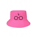 New Stylish Flash Glasses Pattern Sun Protection Casual Bucket Hat