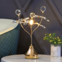 Gold Finish Ball Night Lighting Simple 1 Light Clear Crystal Nightstand Light for Bedroom