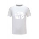 Mens T-Shirt Creative Letter This is the way Pattern Crew Neck Short Sleeve Slim Fitted T-Shirt