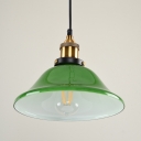 Carillon Green Emerald Glass Ceiling Light Retro Style 1-Light Dining Room Down Lighting Pendant, 8