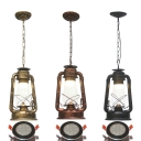 Kerosene Bistro Hanging Ceiling Light Nautical Metal 1-Light Black/Copper/Bronze Finish Pendant Light Fixture