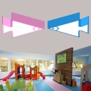 Tropical Fish Flush Mount Light Cartoon Acrylic Child Care Center LED Ceiling Lamp in Pink/Blue/Green, 18