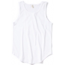 Mens Tank Top Chic Plain Curved Hem Purified Cotton Crew Neck Sleeveless Regular Fitted Tank Top