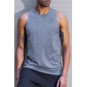 Mens Tank Top Simple Air Mesh Anti-Pilling Quick Dry Slim Fitted Sleeveless Crew Neck Tank Top