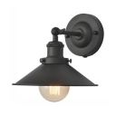 Iron Black Finish Reading Wall Lamp Rolled-Edge Cone Shade Single Vintage Wall Light with/without Plug-in Cord