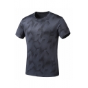 Summer Short Sleeve Round Neck Geometric Printed Quick Dry Leisure T Shirt for Couple