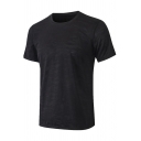 Novelty Mens T-Shirt Camouflage Quick-Dry Stretch Slim Fitted Round Neck Short Sleeve T-Shirt