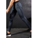 Cool Mens Pants 3D Geometric Pattern Elastic Waist Flatlock Seam Ankle Length Skinny Fitted Quick-Dry Sport Pants
