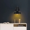 Barn Shade Living Room Wall Lamp Loft Iron Single Black Gooseneck Wall Lighting Ideas
