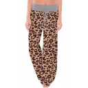 Cozy Women's Pants Floral Leopard Plaid All over Printed Drawstring Waist Loose Fit Pants