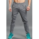Mens Pants Stylish Space Dye Stretch Breathable Elastic Waist Slim Fit 7/8 Length Tapered Jogger Pants