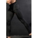 Mens Pants Chic Contrasted Elastic Waistband Panel Stretch Ankle Length Skinny Fitted Quick-Dry Sport Pants