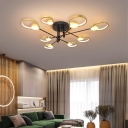 Gold Molecular Ceiling Lighting Modern Style 4/6-Bulb Acrylic Semi Flush Light in Warm/White Light