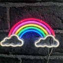 White Rainbow Cloud Night Light Cartoon Plastic LED Wall Night Lamp with USB Port