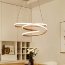 Gold Curved Hanging Light Fixture Minimal 18