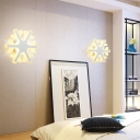 Snowflake LED Ceiling Flush Mount Light Simplicity Acrylic Bedroom Flushmount Lighting in Warm/White Light, 8