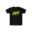 Trendy Mens T-Shirt Letter May the Force Be with You Every Monday Printed Crew Neck Short-sleeved Regular Fitted Tee Top