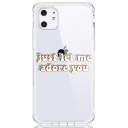 Creative Phone Case Letter Just Let Me Adore You Print Transparent Four-Corner Shatter Resistant Phone Case for iPhone