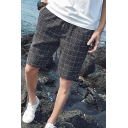 Men's Summer Hot Fashion Plaid Pattern Slim Fit Casual Cotton Chino Shorts