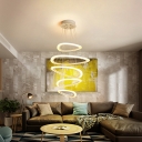 Modern 4/5 Tiers Triangle Pendant Lighting Acrylic Sitting Room LED Chandelier in Warm/White Light