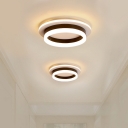 Circle/Square Small Acrylic Ceiling Light Minimalism Black/White LED Flush Mount Recessed Lighting in Warm/White Light