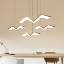 White Seagull Multi-Light Pendant Minimalistic 2/3/5 Lights Acrylic Hanging Lamp in Warm/White Light
