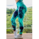 Fancy Women's Leggings Color Art Painted High Rise Lift the Hips Full Length Skinny Gym Leggings