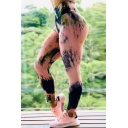 Creative Women's Leggings Color Painted Focus High Waist Elasticity Full Length Skinny Leggings