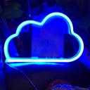 Kids Cloud Mini Night Light Plastic Bedroom LED Wall Night Lamp in White, Warm/Blue Light