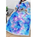 Blanket Stylish Nebula Tie Dye Splash Pattern Kangaroo Pocket Mink Cashmere Wearable Blanket
