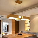 Rectangle Dining Room Pendant Lamp Wood 24.5
