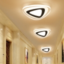 Round/Triangle/Flower Thin Flush Mount Simplicity Acrylic Corridor Surface Mounted LED Ceiling Light in White