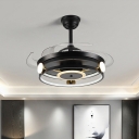 4-Blade Black/White Circle Hanging Fan Light Modernist 20