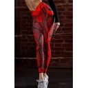 Sexy Women's Leggings All over Snake Skin Printed High Rise Quick Dry Ankle Length Skinny Gym Pants