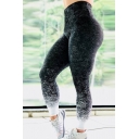 Trendy Womens Leggings Ombre Pattern High Waist Ankle Length Skinny Quick Dry Fitness Pants