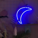 White Moon USB Night Light Cartoon Plastic LED Wall Night Lamp in Warm/Red/Blue Light for Girls Room
