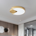 Gold Greedy Snake Flush Light Novelty Modern Metal Round LED Ceiling Flushmount Lamp in White/3 Color Light