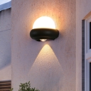 Ball/Snowball Porch Wall Mount Light Acrylic Modernist LED Flush Wall Sconce in Black and White