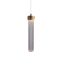 Gold Tubular Suspension Pendant Minimalist 1 Light Clear Glass Ceiling Hang Lamp for Kitchen Bar