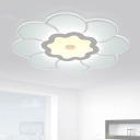 Blossoming Living Room Ceiling Light Acrylic Modern Style Integrated LED Flush Mount Lamp in Warm/White Light, 16.5