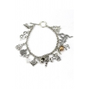 Vintage Charm Silver Womens Bracelet 22cm