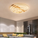 4/5-Layer Adjustable Flushmount Contemporary Aluminum Gold LED Semi Flush Ceiling Light F