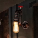 Faucet Corridor Wall Lamp Industrial Metal Single-Bulb Bronze Finish Wall Mounted Light