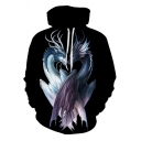 Creative Fashion Double Dragon 3D Printed Unisex Loose Relaxed Hoodie